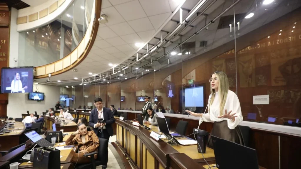 Asambleístas debatiendo en el hemiciclo legislativo de la Asamblea Nacional