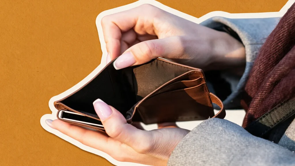 Billetera digital e icono minimalista de tecnología financiera e inteligencia artificial