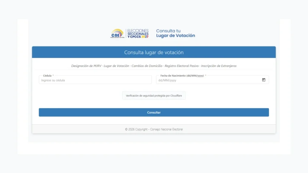 Ciudadano consulta el padrón electoral en el portal web del CNE