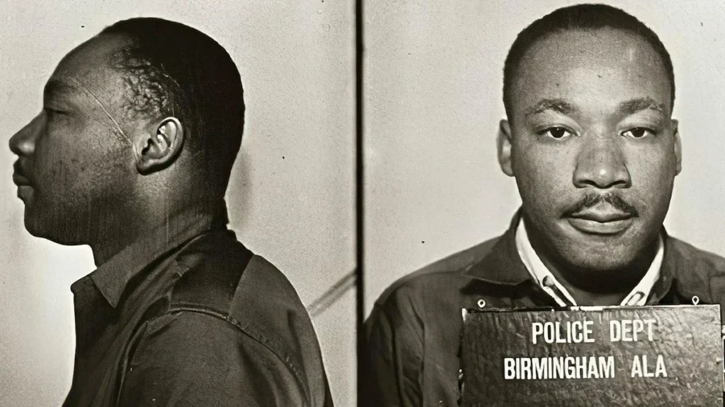 Martin Luther King durante protesta de derechos civiles en Atlanta