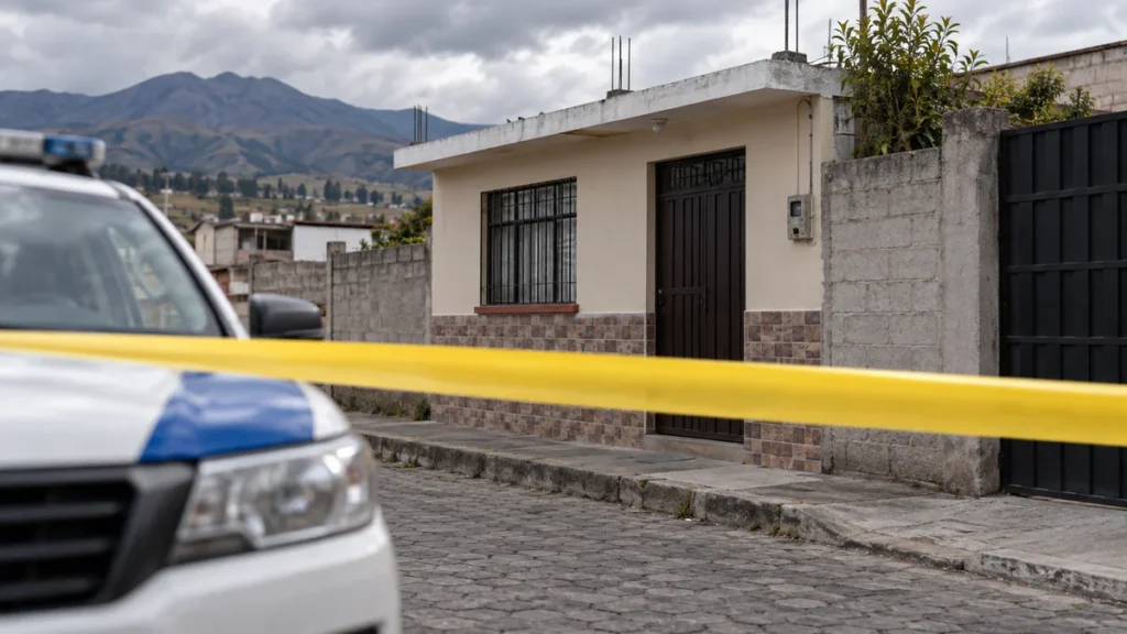 Patrullero policial y agentes de criminalística en diligencias judiciales en Cotopaxi