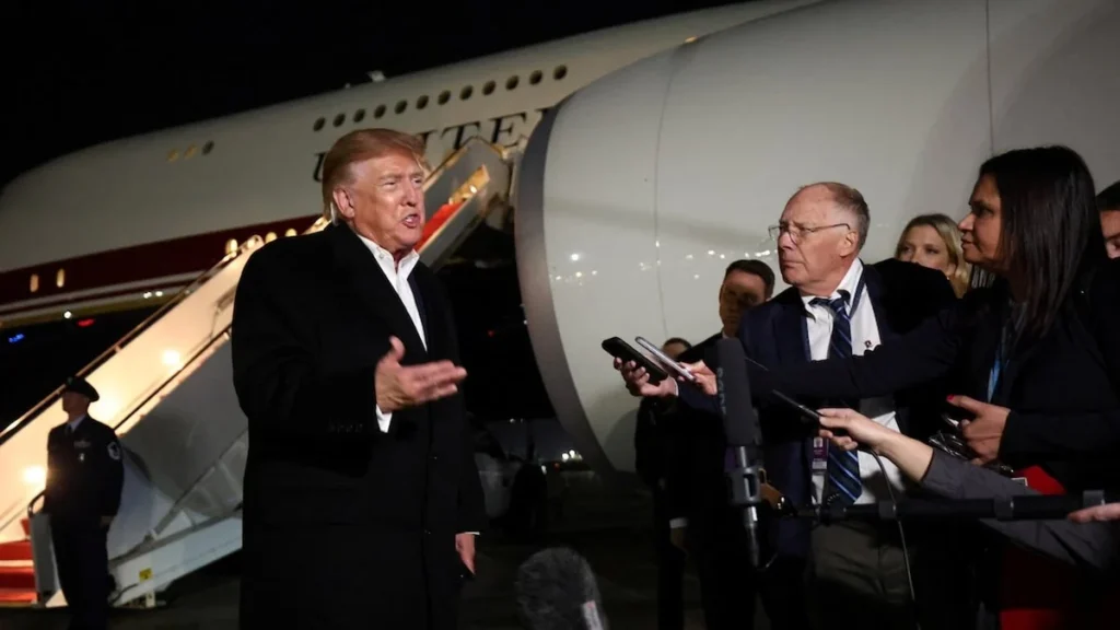 Donald Trump durante una conferencia de prensa sobre relaciones exteriores