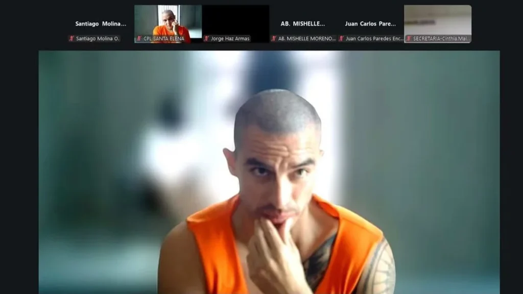 Daniel Salcedo durante una audiencia judicial en Ecuador