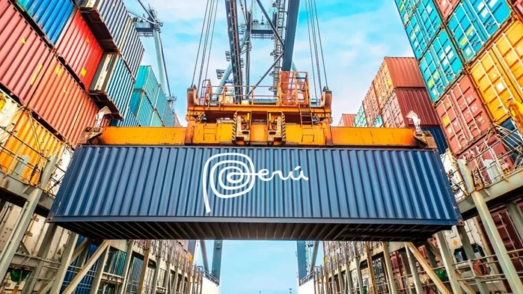 Puerto comercial y contenedores de exportación entre Ecuador y Perú