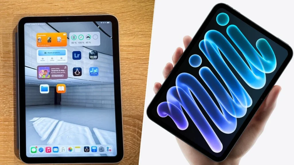 Comparación visual del iPad mini sobre una mesa de trabajo tecnológica