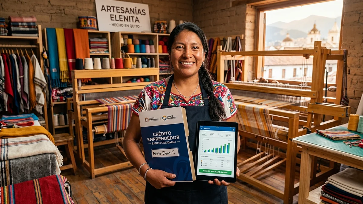 Mujeres emprendedoras ecuatorianas trabajando en su negocio comercial