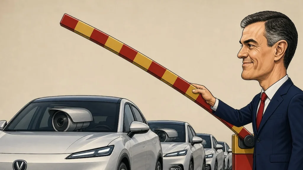 Autos eléctricos chinos en exhibición dentro de un concesionario en España