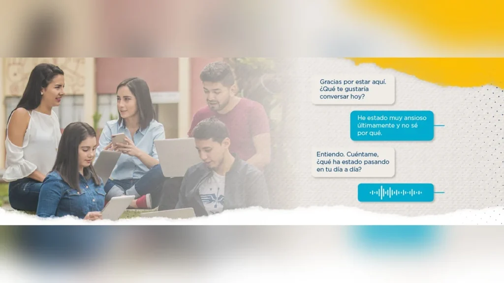 Estudiantes universitarios conversan con un chatbot en una simulación clínica