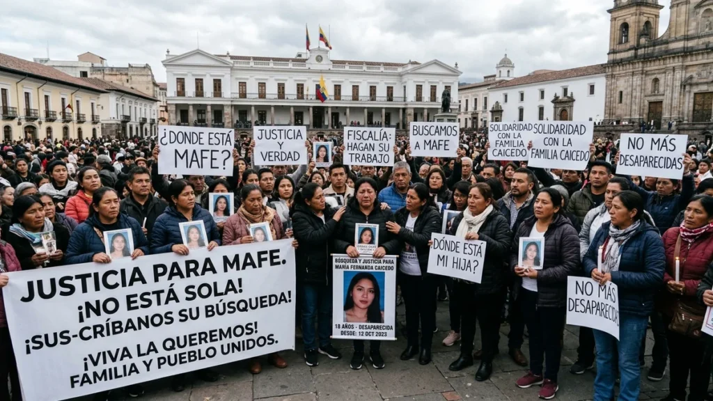 Plantón de familiares exigiendo la búsqueda de Daniela Astudillo