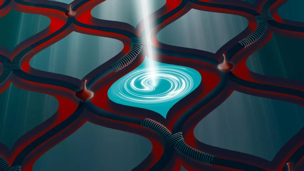 Esquema experimental del sistema cuántico híbrido desarrollado por físicos de la Universidad de Oxford