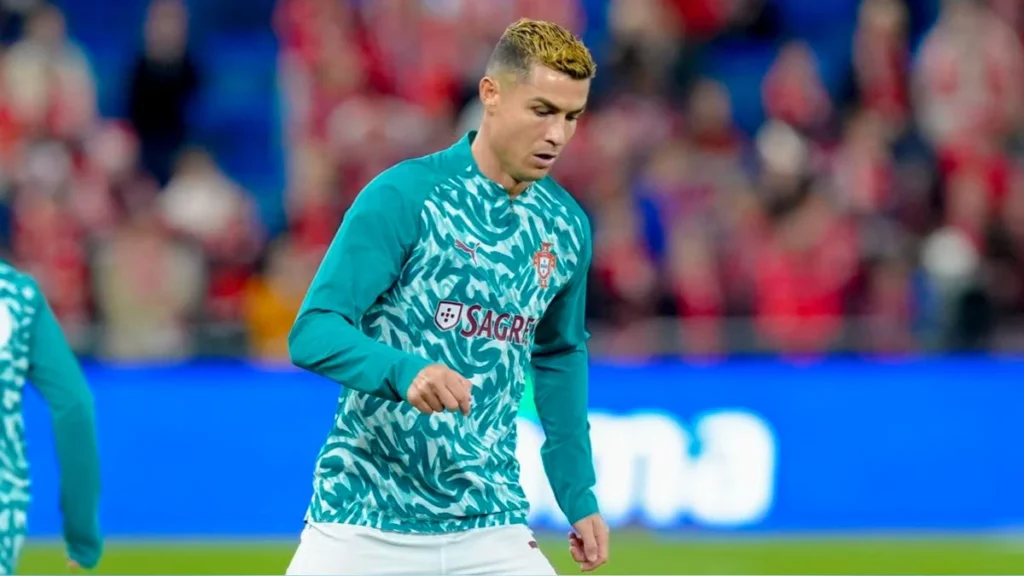 Cristiano Ronaldo en una conferencia de prensa con la selección de Portugal