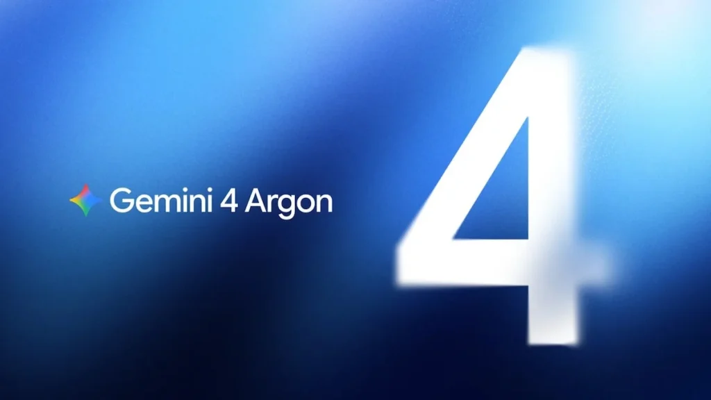 Interfaz de inteligencia artificial Gemini 4 Argon de Google