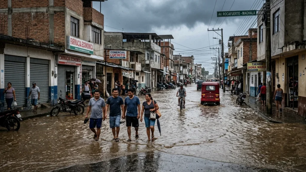 Cobertura informativa sobre Inundaciones en Machala dejan cerca de n