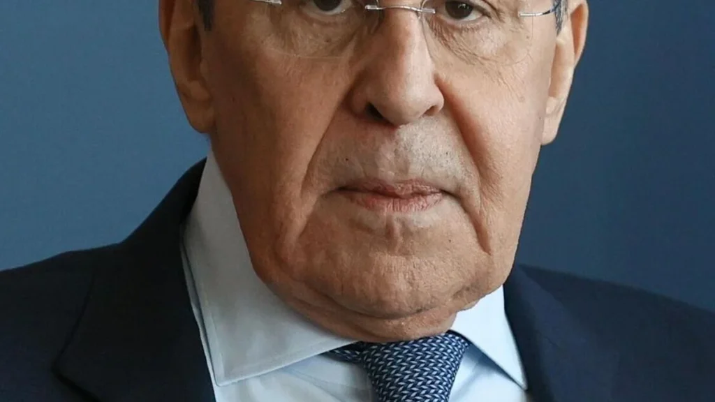 Serguéi Lavrov ministro de Asuntos Exteriores de Rusia durante conferencia de prensa oficial