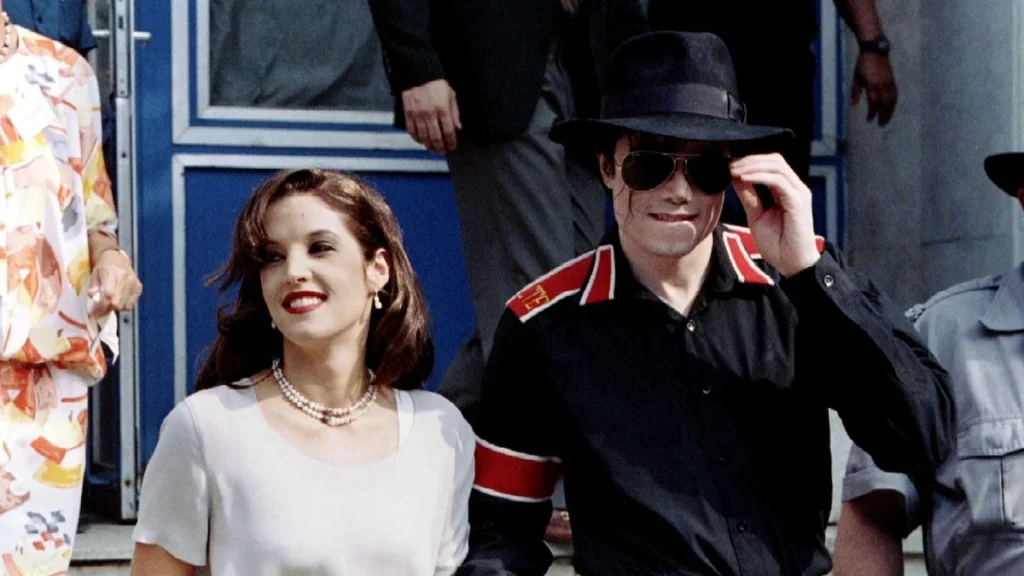 Retrato fotográfico de Lisa Marie Presley en presentación pública