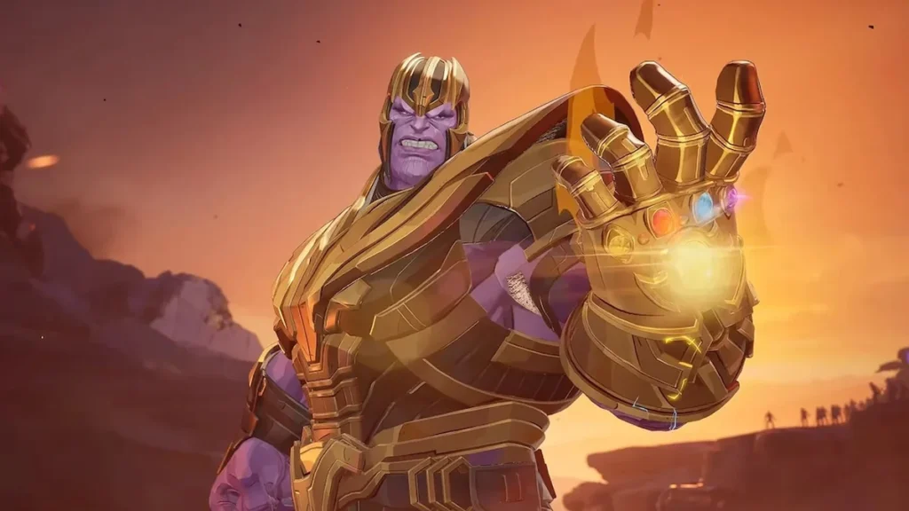 Arte promocional de Marvel Rivals con Thanos y superhéroes