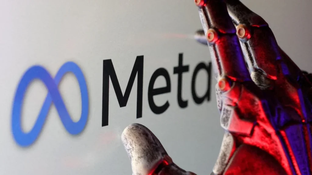 Servidores informáticos procesando algoritmos de inteligencia artificial de Meta