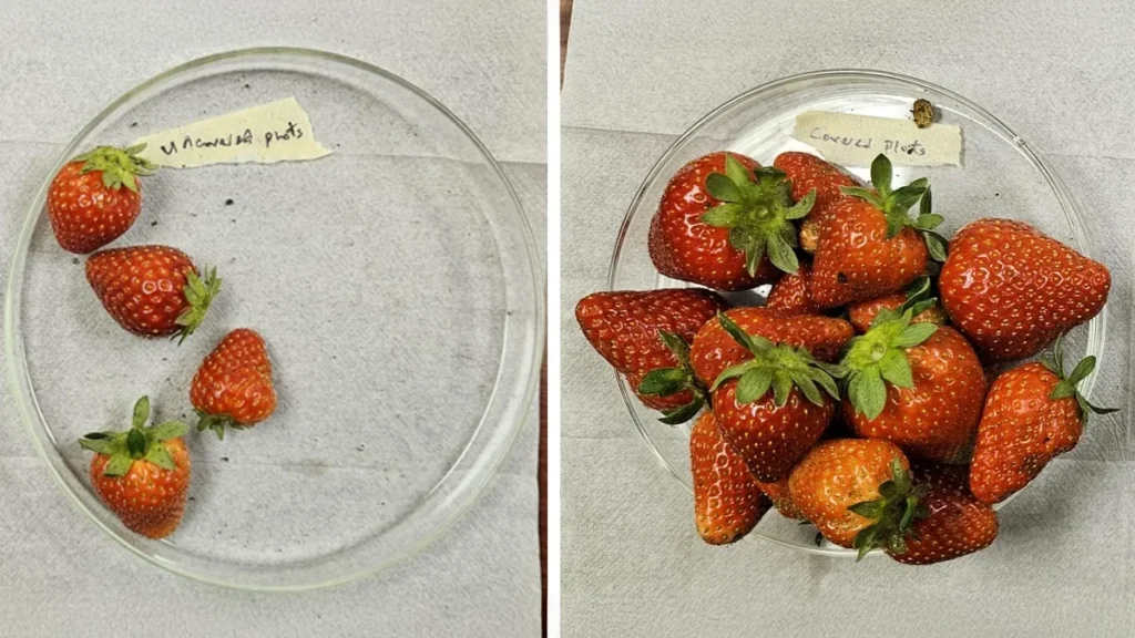 Cultivo de fresas protegido por la cobertura Plant Armor