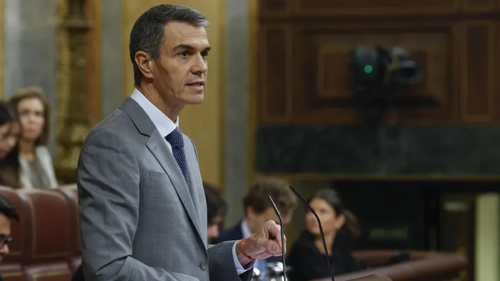 Pedro Sánchez durante una intervención institucional en el Congreso de los Diputados