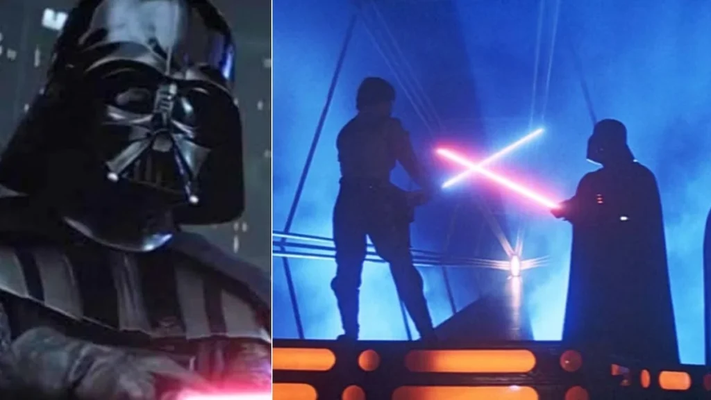 El icónico sable de luz de Darth Vader empuñado en la saga Star Wars