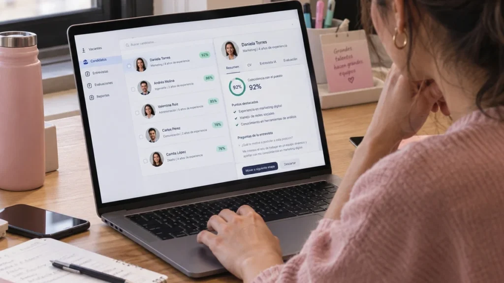 Reclutadora utilizando Smart Process para selección de personal