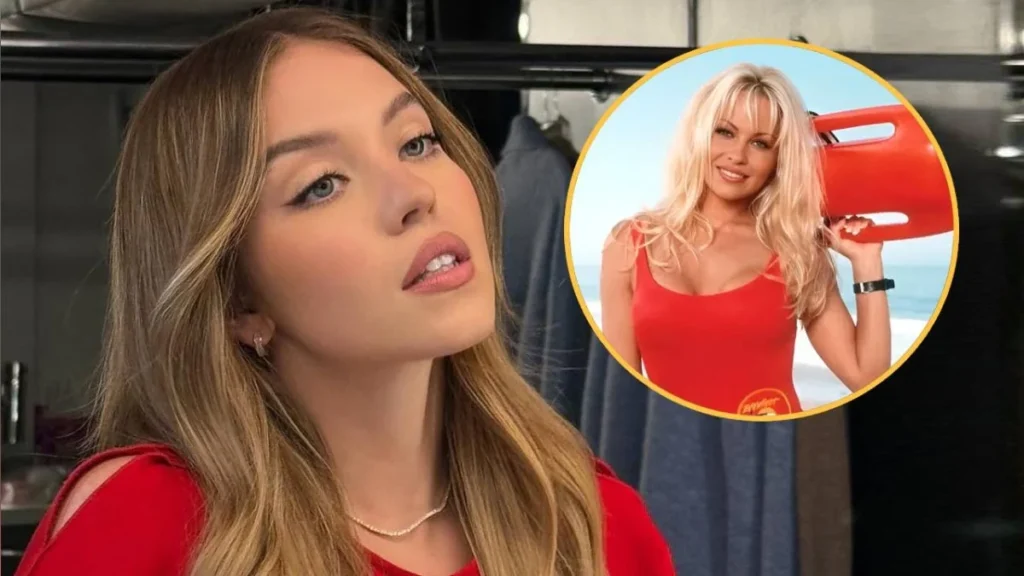 Sydney Sweeney en traje de baño rojo durante sus vacaciones
