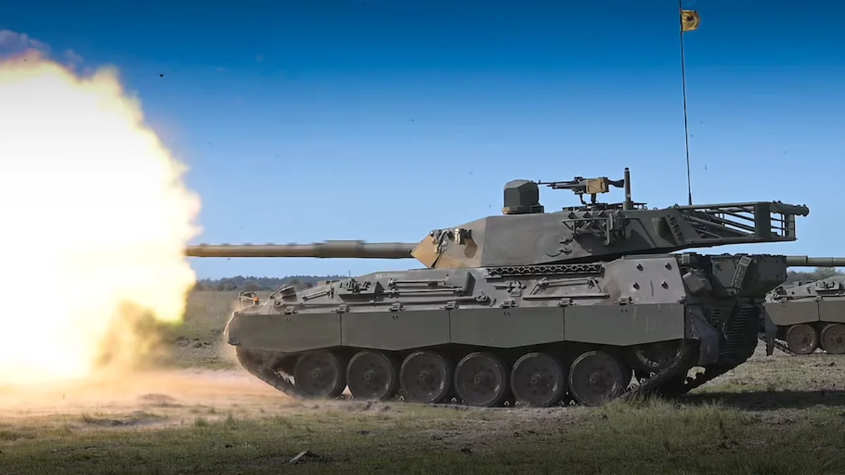 Blindado TAM 2C-A2 del Ejército Argentino durante ejercicios de tiro en el terreno