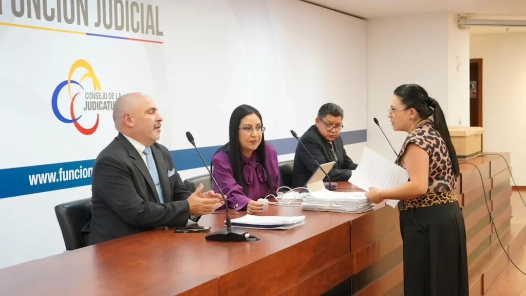 Audiencia judicial en la Corte Provincial de Justicia de Pichincha
