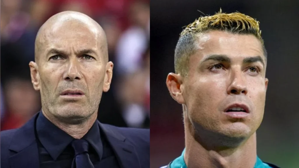 Cristiano Ronaldo junto a Zinedine Zidane celebrando un título deportivo