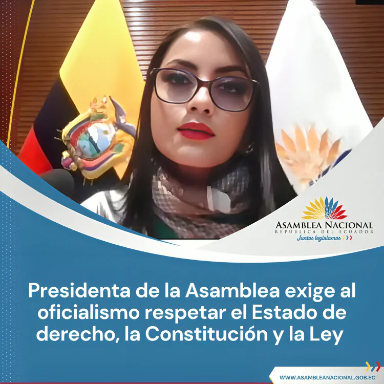 Estado de derecho: Viviana Veloz exige respeto a la Constitución y la Ley, rechazando acusaciones de golpe de Estado.