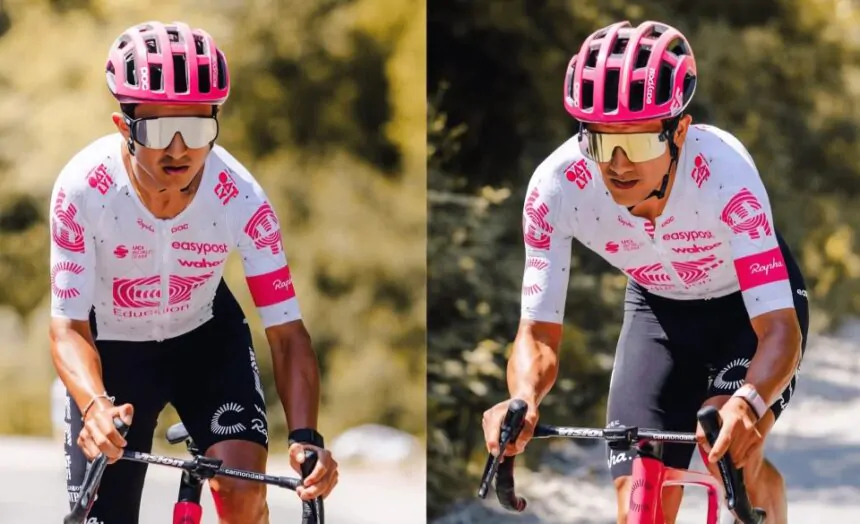 Richard Carapaz una etapa de montaña en el Giro de Italia.