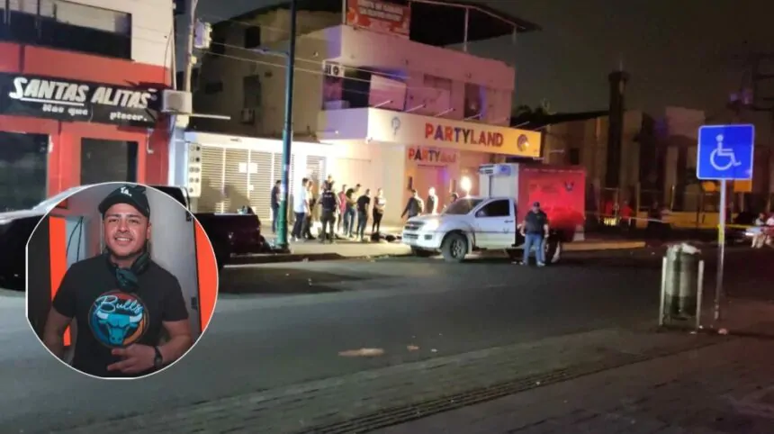 Escena del crimen donde DJ fue asesinado de nueve tiros tras salir de una discoteca en Manta