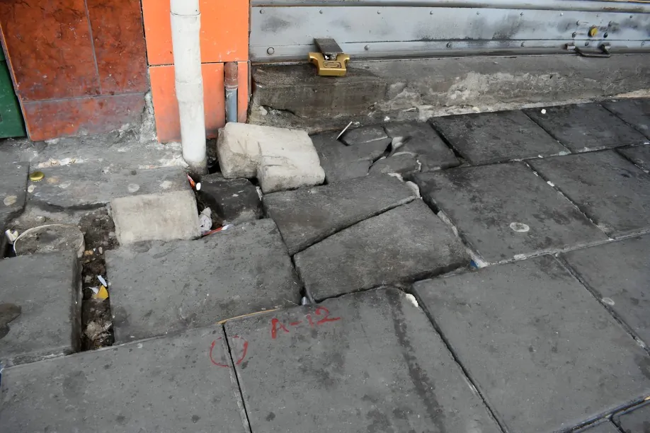 hundimientos en el barrio Solanda