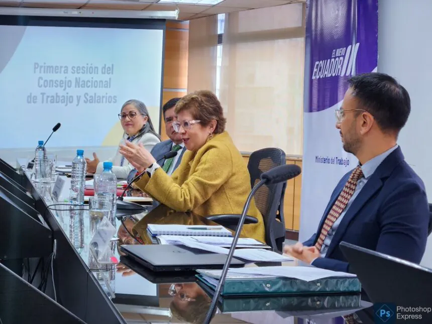Ministra de Trabajo Ivonne Núñez en sesión del Consejo Nacional de Trabajo y Salarios,