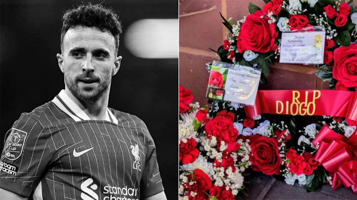 Homenaje en Anfield por la muerte de Diogo Jota
